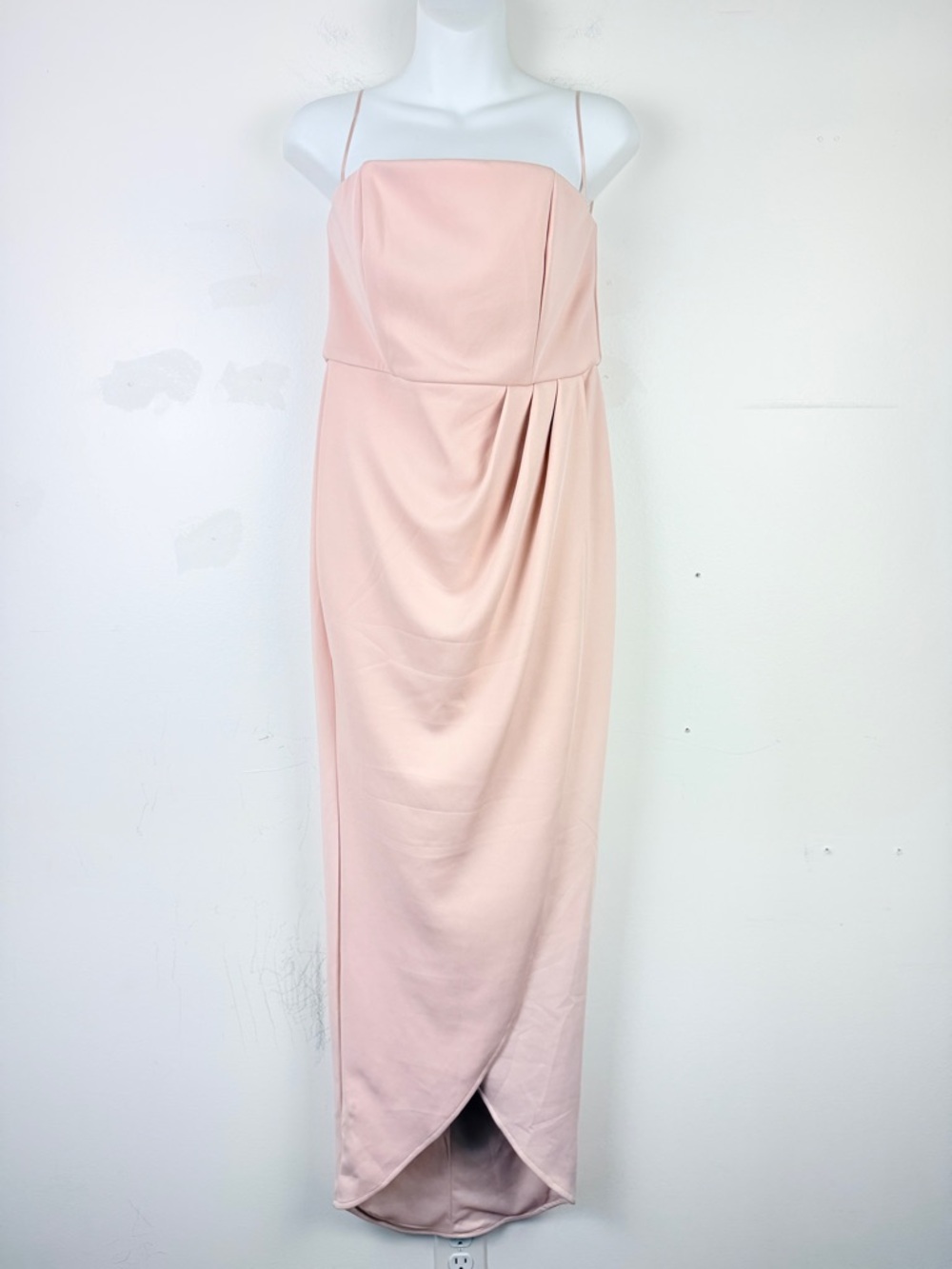 NWT Showpo Blush Pink Draped Maxi Dress Formal Wedding Guest Prom Size 8 - Picture 2 of 7